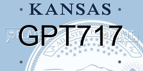 GPT717 Kansas License Plate