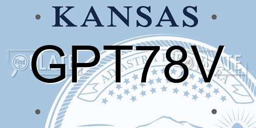 GPT78V Kansas License Plate