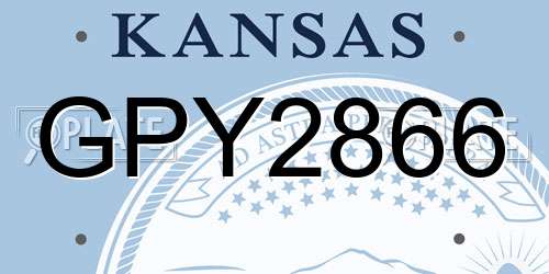 GPY2866 Kansas License Plate