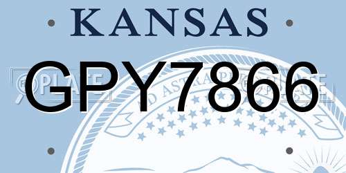 GPY7866 Kansas License Plate