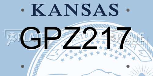 GPZ217 Kansas License Plate