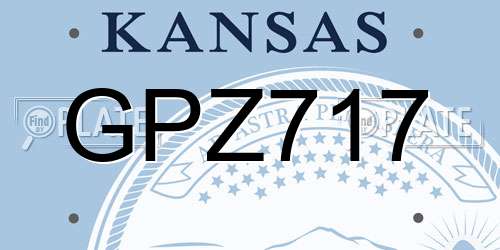 GPZ717 Kansas License Plate