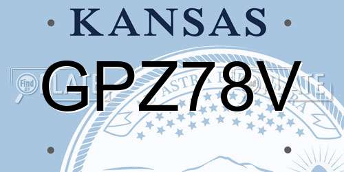 GPZ78V Kansas License Plate