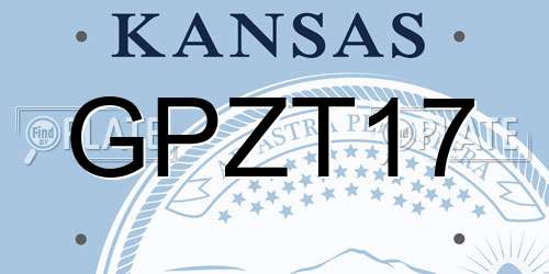 GPZT17 Kansas License Plate