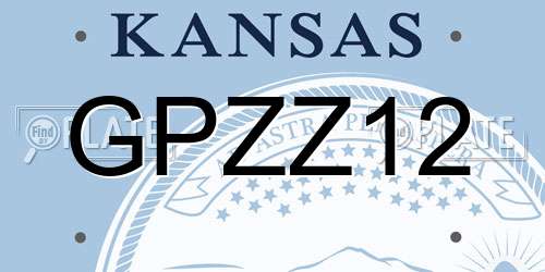 GPZZ12 Kansas License Plate
