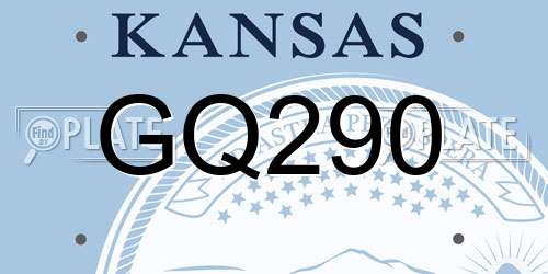 GQ290 Kansas License Plate