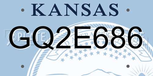 GQ2E686 Kansas License Plate