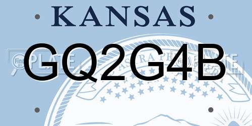GQ2G4B Kansas License Plate