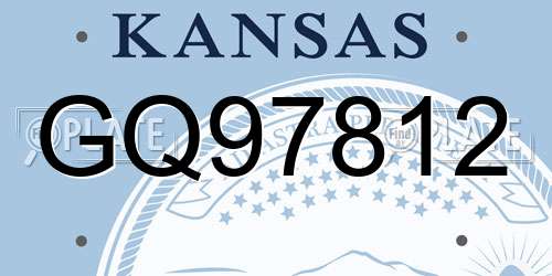GQ97812 Kansas License Plate