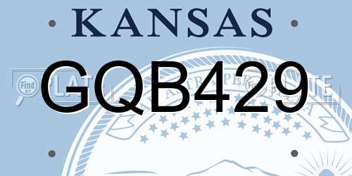 GQB429 Kansas License Plate