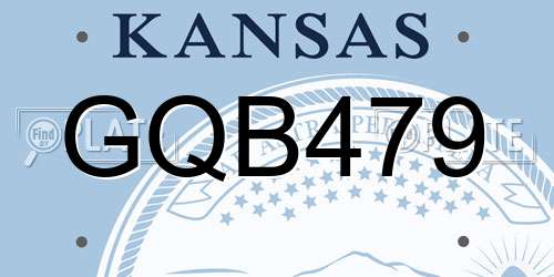 GQB479 Kansas License Plate