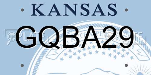 GQBA29 Kansas License Plate