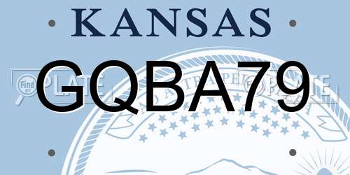 GQBA79 Kansas License Plate