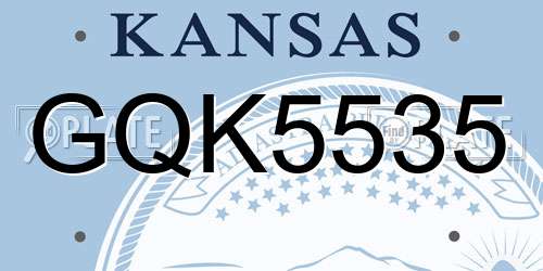 GQK5535 Kansas License Plate