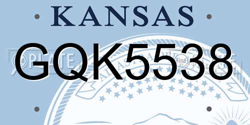 GQK5538 Kansas License Plate