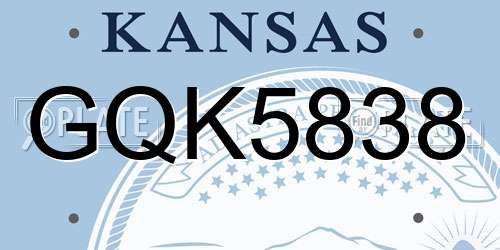 GQK5838 Kansas License Plate