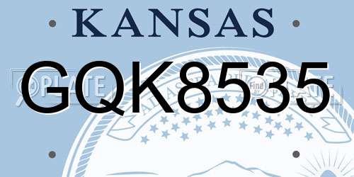 GQK8535 Kansas License Plate