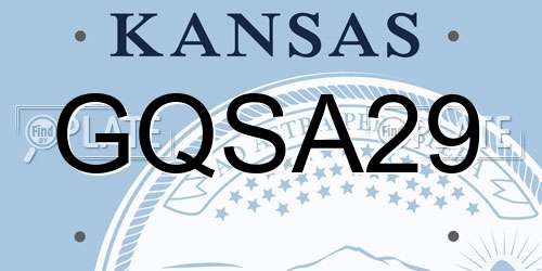 GQSA29 Kansas License Plate
