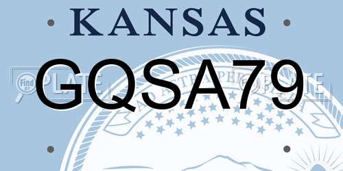GQSA79 Kansas License Plate