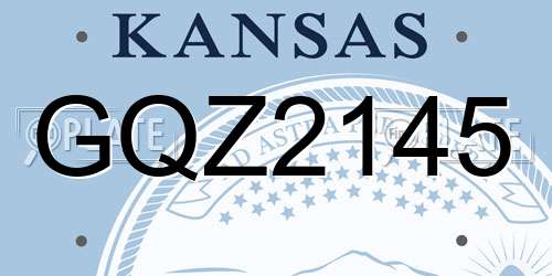 GQZ2145 Kansas License Plate