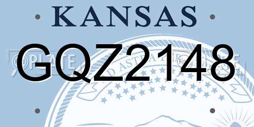 GQZ2148 Kansas License Plate