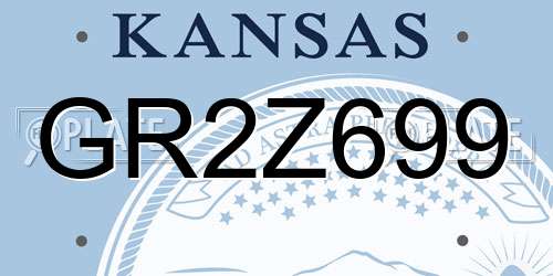 GR2Z699 Kansas License Plate