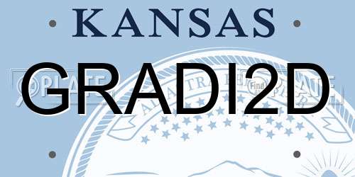 GRADI2D Kansas License Plate