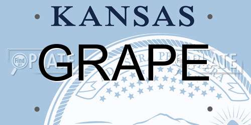 GRAPE Kansas License Plate
