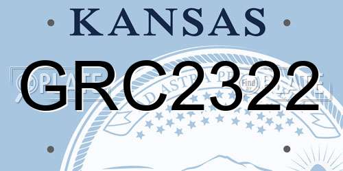 GRC2322 Kansas License Plate