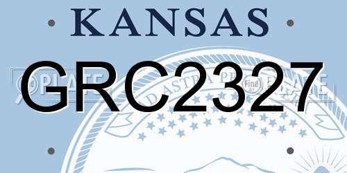 GRC2327 Kansas License Plate
