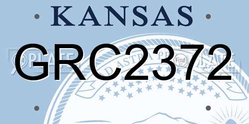 GRC2372 Kansas License Plate