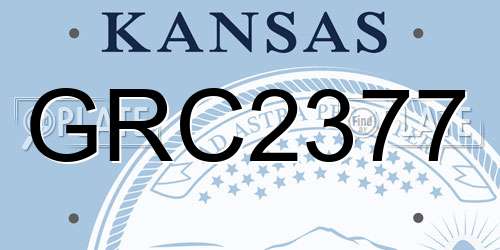GRC2377 Kansas License Plate