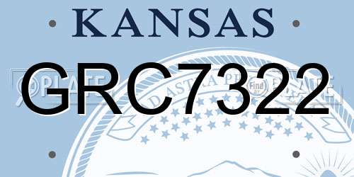 GRC7322 Kansas License Plate