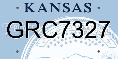 GRC7327 Kansas License Plate