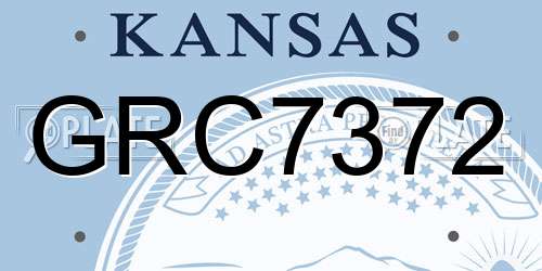 GRC7372 Kansas License Plate