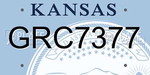 GRC7377 Kansas License Plate