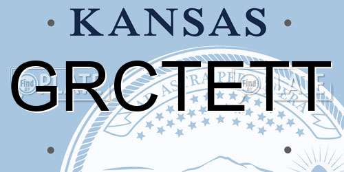 GRCTETT Kansas License Plate