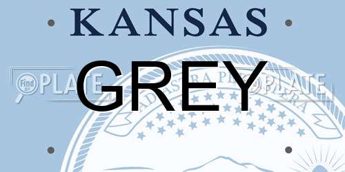 GREY Kansas License Plate