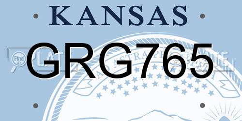 GRG765 Kansas License Plate
