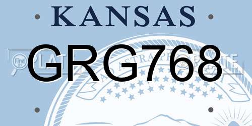 GRG768 Kansas License Plate