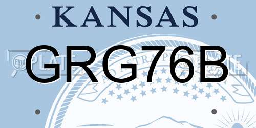 GRG76B Kansas License Plate