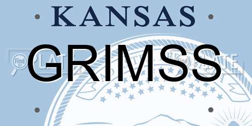GRIMSS Kansas License Plate