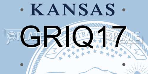 GRIQ17 Kansas License Plate