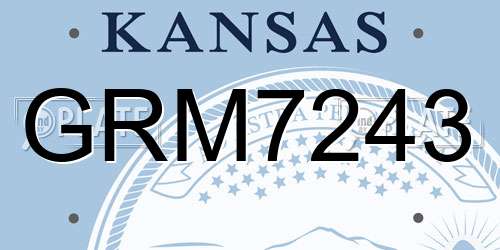 GRM7243 Kansas License Plate