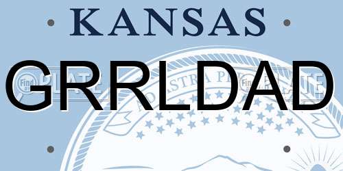 GRRLDAD Kansas License Plate
