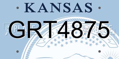 GRT4875 Kansas License Plate