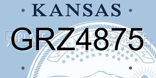 GRZ4875 Kansas License Plate