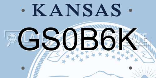 GS0B6K Kansas License Plate
