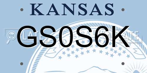 GS0S6K Kansas License Plate