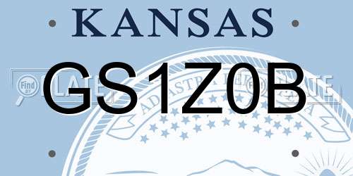 GS1Z0B Kansas License Plate